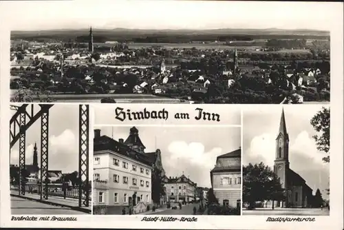Simbach Inn Kirche Innbruecke Braunau / Simbach a.Inn /Rottal-Inn LKR