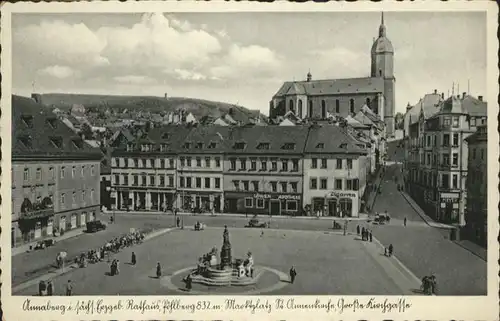 Annaberg-Buchholz Rathaus Marktplatz Grosse Kirchgasse Brunnen x