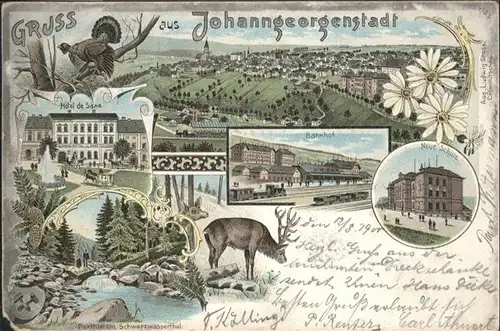 Johanngeorgenstadt Hotel Saxe Bahnhof Neue Schule Hirsch x