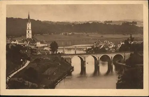 Vilshofen Donau Vilshofen Bruecke Kirche  * / Vilshofen an der Donau /Passau LKR