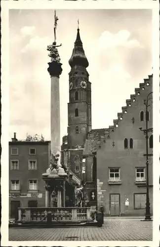 Straubing Dreifaltigkeitssaeule Stifts Kirche Stadttheater *