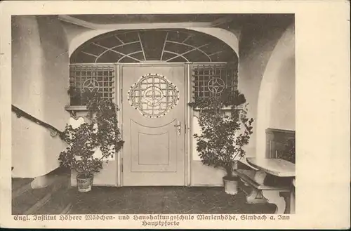 Simbach Inn englisches Institut Haushaltungsschule Marienhoehe Hauptpforte