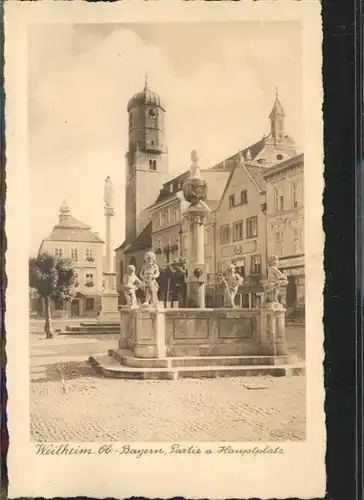 Weilheim Oberbayern Hauptplatz Brunnen