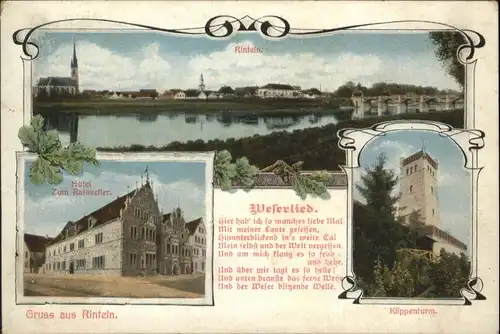 Rinteln Rinteln Weserlied Hotel zumr Ratskeller Klippenturm * / Rinteln /Schaumburg LKR