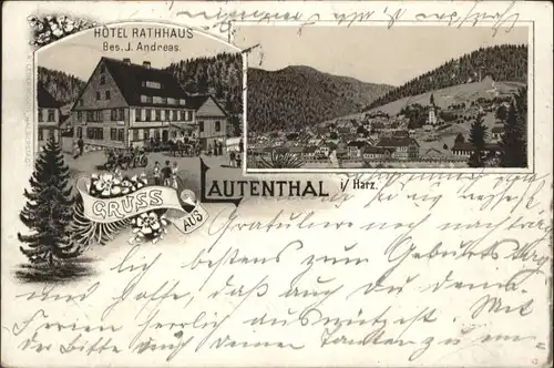 Lautenthal Harz Hotel Rathhaus Litho x