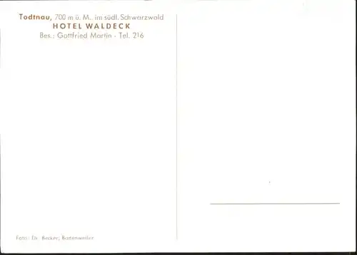 Todtnau Hotel Waldeck *