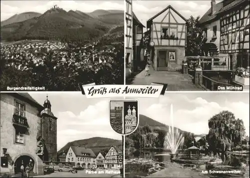 Annweiler Trifels Annweiler Rathaus Muehlrad Schwanenweiher * / Annweiler am Trifels /Suedliche Weinstrasse LKR