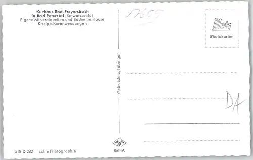 Bad Peterstal-Griesbach Bad Peterstal Kurhaus Bad Freyersbach * / Bad Peterstal-Griesbach /Ortenaukreis LKR