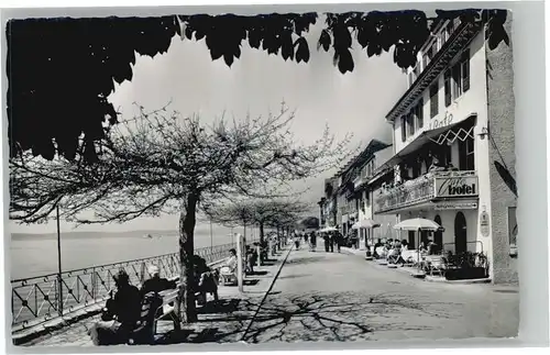 wu48442 Meersburg Bodensee Meersburg Seepromenade Cafe Hotel * Kategorie. Meersburg Alte Ansichtskarten