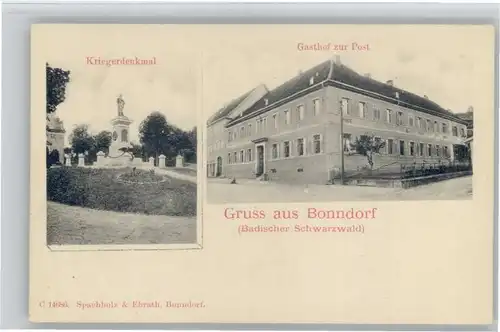 Bonndorf Schwarzwald Bonndorf Krieger Denkmal Gasthof Post * / Bonndorf /Waldshut LKR