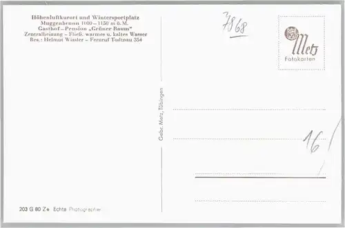 Muggenbrunn Gasthof Pension Gruener Baum *