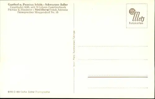 Streitberg Oberfranken Gasthof Pension Schuetz Schwarzer Adler *