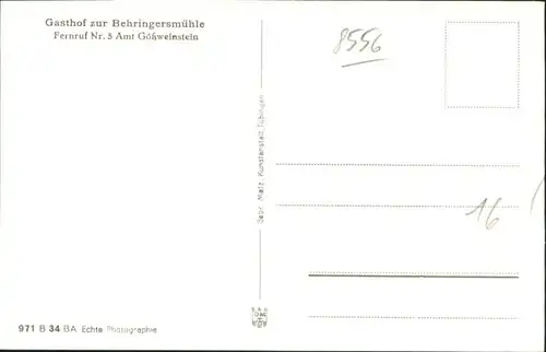 Behringersmuehle Gasthof zur Behringersmuehle *