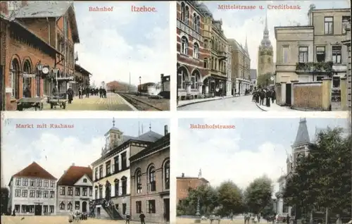 Itzehoe Bahnhof Markt Rathaus Mittelstrasse Bahnhofstrasse x