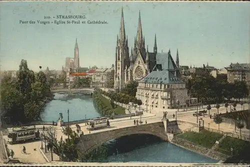 Strasbourg Strassenbahn Pont Vosges Eglise St. Paul Cathedrale *