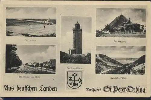 St Peter-Ording St Peter-Ording Wappen Leuchtturm Bruecke Hauberg  * / Sankt Peter-Ording /Nordfriesland LKR