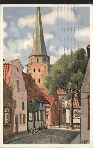 Travemuende Ostseebad Travemuende Marktstrasse Kirche Kuenstler G. Boese x / Luebeck /Luebeck Stadtkreis