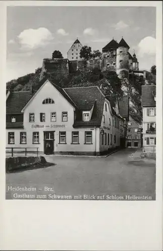 wx33514 Heidenheim Brenz Heidenheim Brenz Gasthaus zum Schwanen Schloss Hellenstein * Kategorie. Heidenheim an der Brenz Alte Ansichtskarten