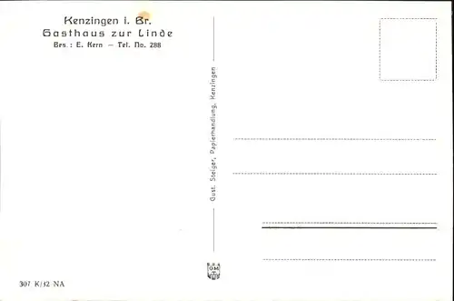 Kenzingen Breisgau Gasthaus zur Linde *