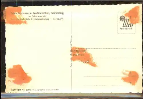 Schramberg Schwarzwald Cafe Restaurant Konditorei Haas *