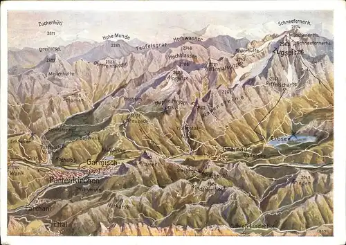 Garmisch-Partenkirchen Fliegeraufnahme  / Garmisch-Partenkirchen /Garmisch-Partenkirchen LKR