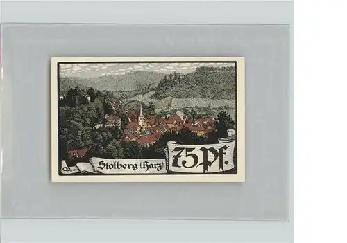 Stolberg Harz Notgeld 75 Pfennig Kat. Stolberg Harz