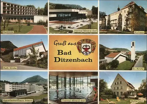 Bad Ditzenbach Kurklinik Kurhaus Muetterheim Kirche Thermal-Bad Kat. Bad Ditzenbach