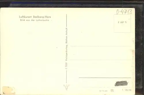 Stolberg Harz  Kat. Stolberg Harz