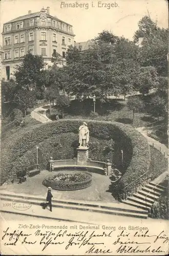 Annaberg-Buchholz Erzgebirge Annaberg Erzgebirge Zick Zack Promenade Denkmal Georg des Baertigen x / Annaberg /Erzgebirgskreis LKR