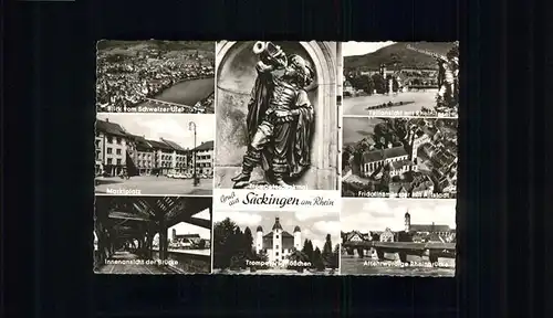 Bad Saeckingen Bad Saeckingen Marktplatz Bruecke Trompeter Denkmal Fridolinsmuenster x / Bad Saeckingen /Waldshut LKR