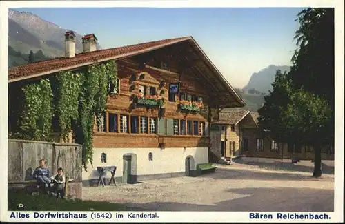 Kandersteg BE [Handschriftlich] Dorfwirtshaus Baeren Reichenbach
 / Kandersteg /Bz. Frutigen