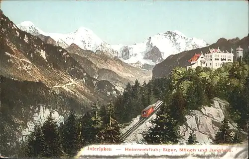 Interlaken BE Heimwehfluh Eiger Moench Jungfrau Zug / Interlaken /Bz. Interlaken