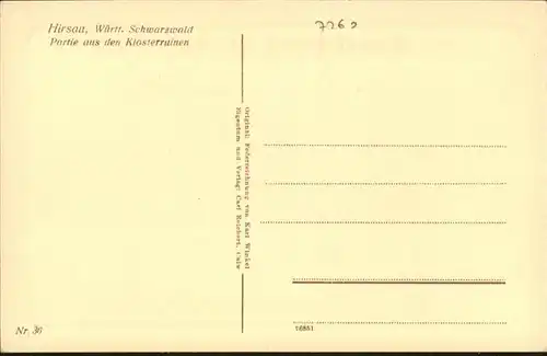 Hirsau Klosterruine Original Federzeichnung von Karl Winkel / Calw /Calw LKR