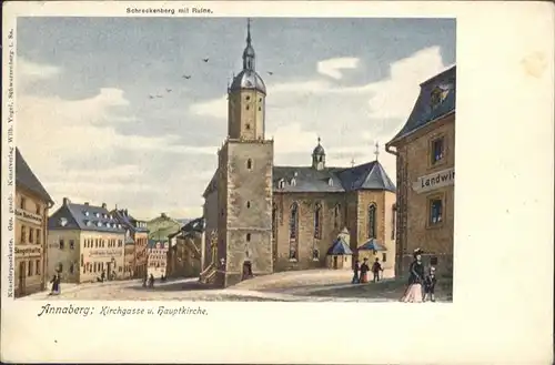 Annaberg-Buchholz Erzgebirge Kirchgasse Hauptkirche / Annaberg /Erzgebirgskreis LKR