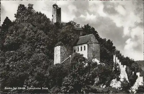 Baden AG Schloss Ruine Stein bei Zuerich / Baden /Bz. Baden