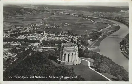 Kelheim Fliegeraufnahme Befreiungshalle Bruecke / Kelheim Donau /Kelheim LKR