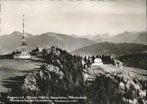 Bregenz Vorarlberg Pfaender Bergstation Hotel Fernsehturm / Bregenz /Rheintal-Bodenseegebiet