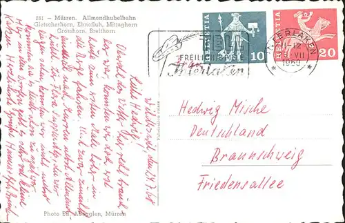 Muerren BE Allmendhubelbahn Gletscherhorn Ebnefluh Grosshorn / Muerren /Bz. Interlaken