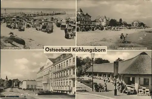 Kuehlungsborn Ostseebad Strand Wandelhalle Erholungsheim Georgi Dimitroff Seebruecke / Kuehlungsborn /Bad Doberan LKR