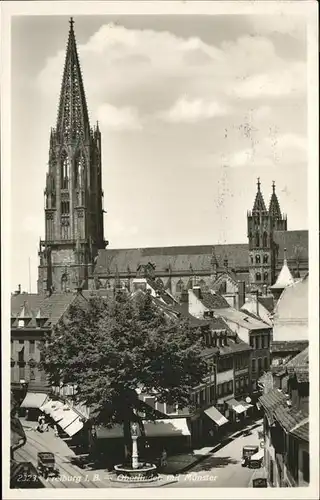 Freiburg Breisgau Oberlinden Muenster Brunnen / Freiburg im Breisgau /Breisgau-Hochschwarzwald LKR