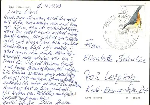 Bad Liebenstein Postamt Brunnentempel Badehaus Schloss Altenstein / Bad Liebenstein /Wartburgkreis LKR