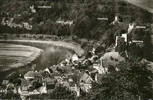 Neckarsteinach vier Burgen Neckar Teilansicht / Neckarsteinach /Bergstrasse LKR