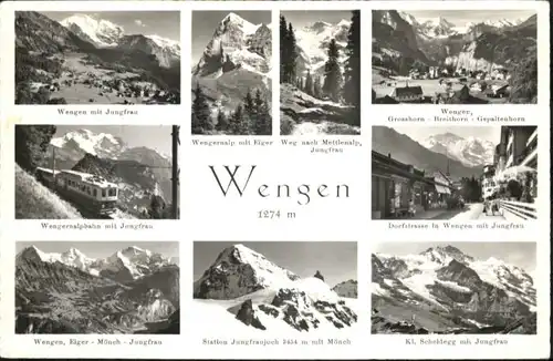 Wengen Wengen Jungfrau Wengeralpbahn Eiger Moench Grosshorn x /  /