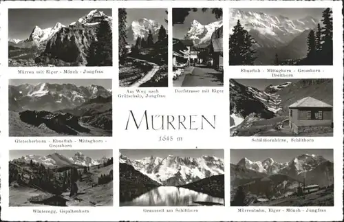 Muerren BE Muerren Eiger Moench Jungfrau Gletscherhorn Winteregg Schilthornhuette * / Muerren /Bz. Interlaken