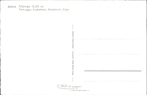Muerren BE Muerren Tschuggen Lauberhorn Wetterhorn Eiger * / Muerren /Bz. Interlaken