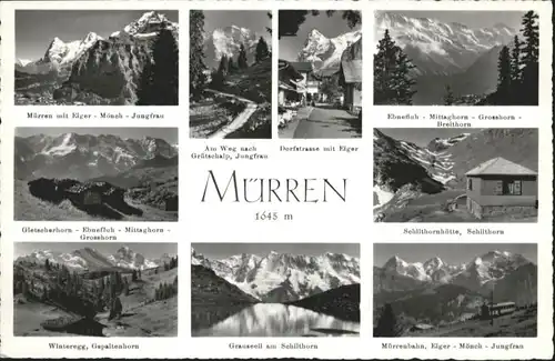 Muerren BE Muerren Eiger Moench Jungfrau Gletscherhorn Winteregg Schilthornhuette * / Muerren /Bz. Interlaken