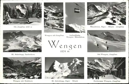 Wengen Wengen Jungfrau Kleine Scheidegg Breithorn Luftseilbahn Maennlichen Dorfstrasse x /  /