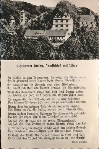 Hirsau Hirsau Jagdschloss Ulme Gedicht Dr L. Uhland * / Calw /Calw LKR