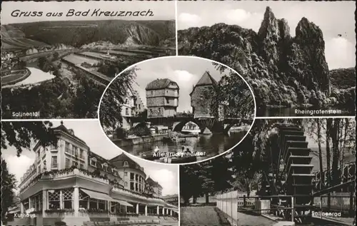 Bad Kreuznach Bad Kreuznach Rheingrafenstein Kurhaus Salinenrad Brueckenhaeuser * / Bad Kreuznach /Bad Kreuznach LKR