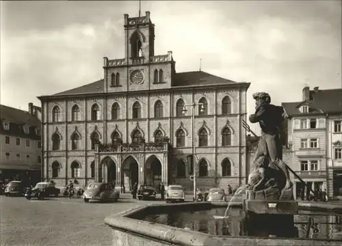 Weimar Thueringen Weimar Rathaus Neptunbrunnen * / Weimar /Weimar Stadtkreis